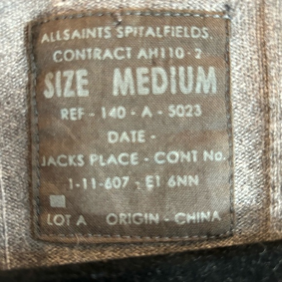 ALL SAINTS Sz M Open Front Patch Pockets Grandpa Core Super Soft Cardigan Flaw - Picture 4 of 7